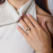 Victorian 1.15 carat rose cut diamond 18k yellow gold engagement ring