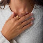 Victorian English ruby diamond 18k yellow gold snake ring