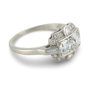 Art Deco diamond platinum dinner ring
