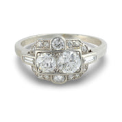 Art Deco diamond platinum dinner ring