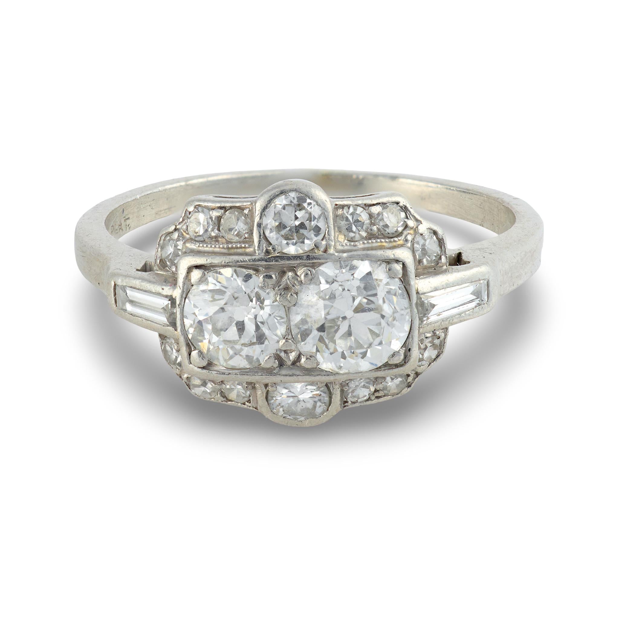 Art Deco diamond platinum dinner ring
