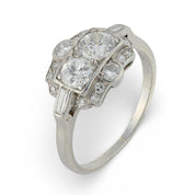 Art Deco diamond platinum dinner ring