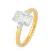 GIA 1.52 carat old mine cut diamond 18k gold engagement ring