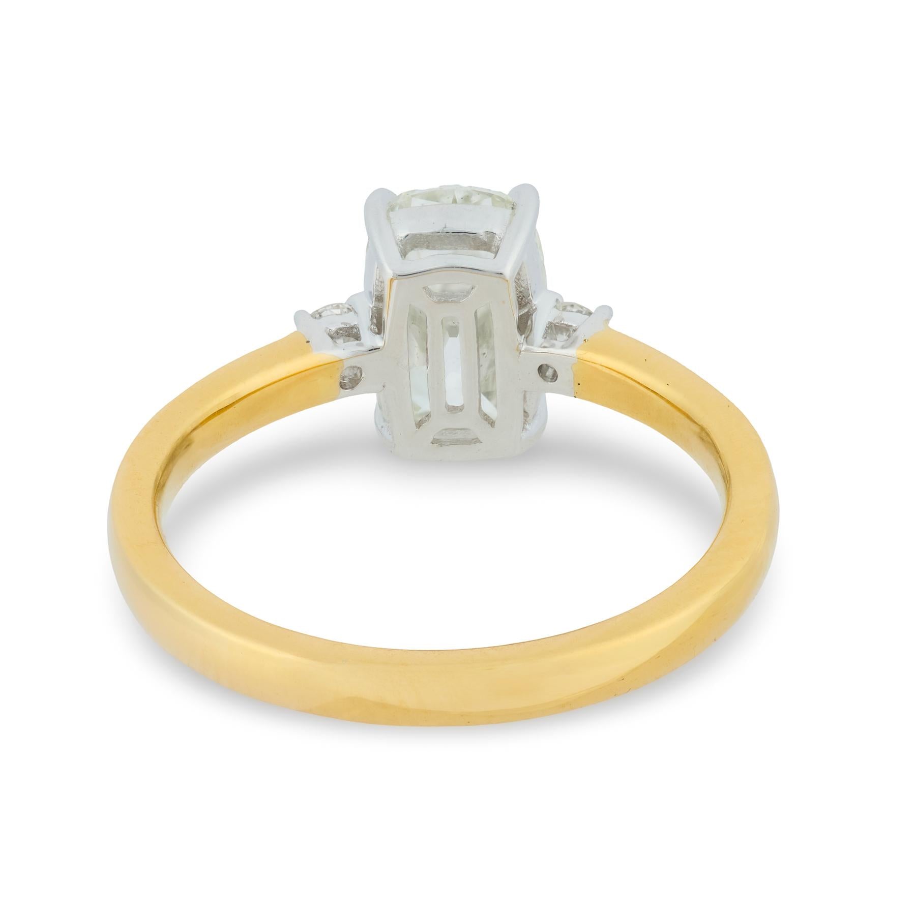 GIA 1.52 carat old mine cut diamond 18k gold engagement ring