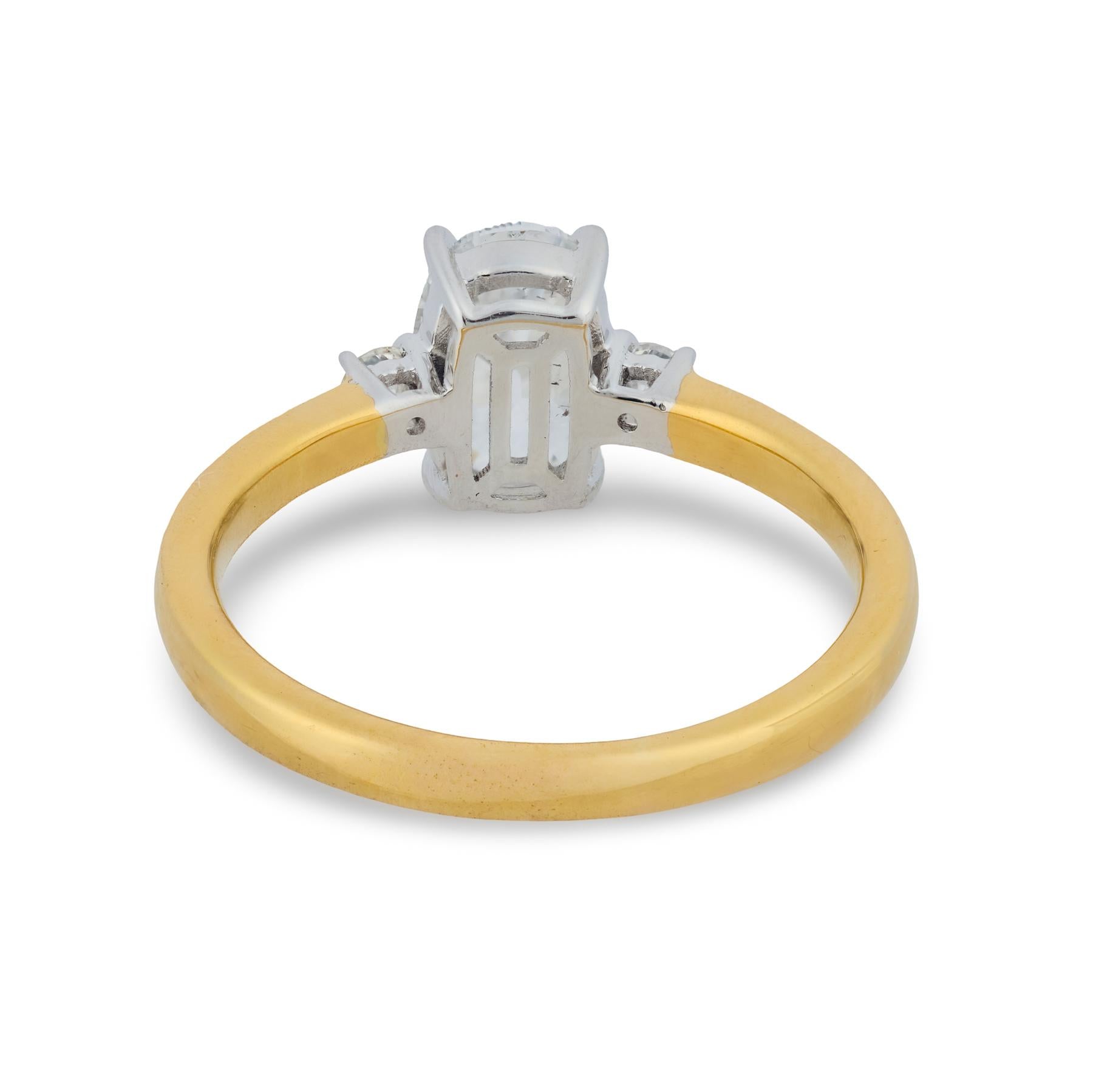 GIA 1.03 carat old mine cut diamond 18k gold engagement ring