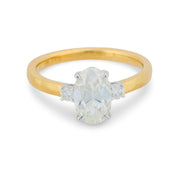 GIA 2.00 carat oval cut diamond 18k yellow gold engagement ring