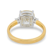 GIA 3.31 carat old mine cut diamond 18k gold engagement ring