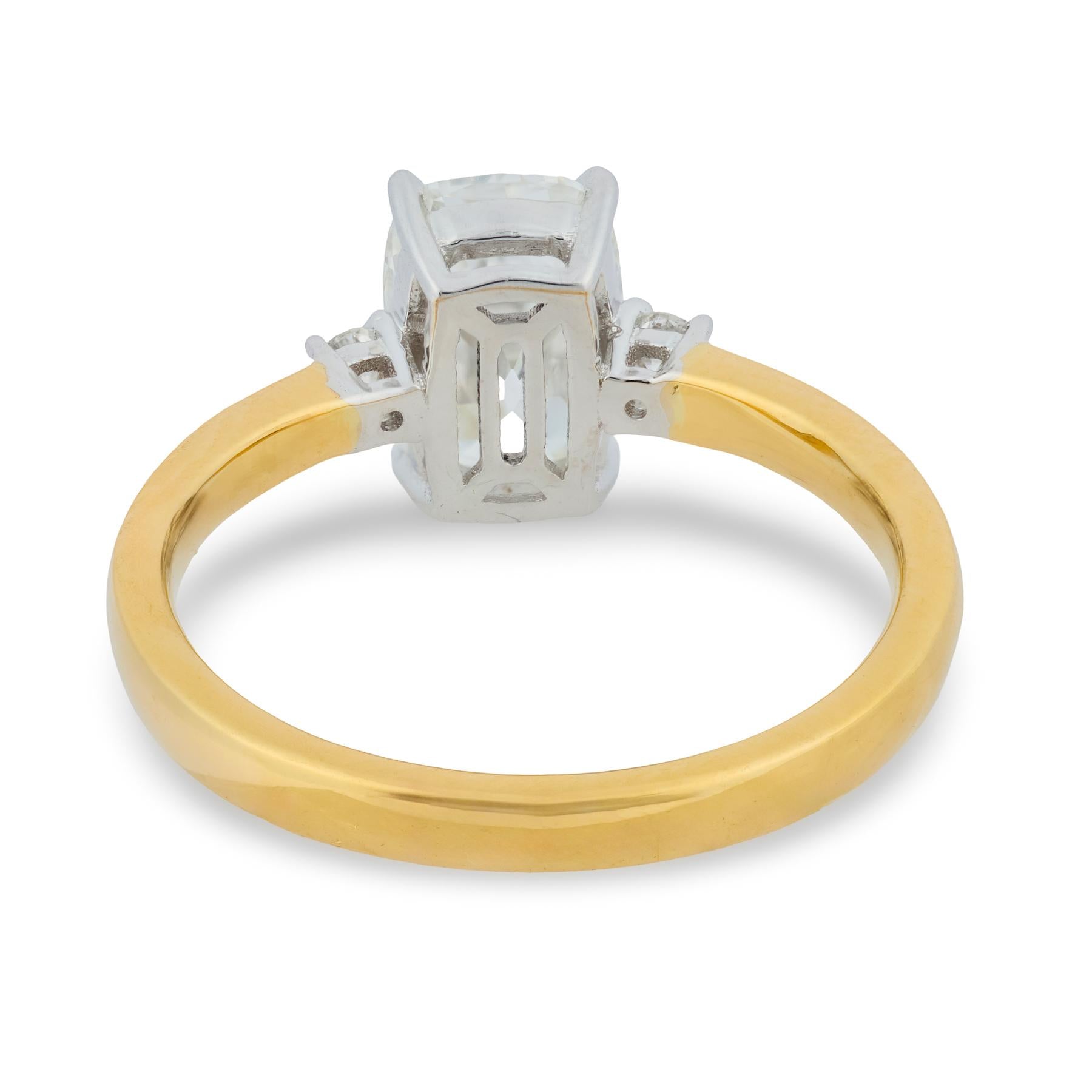 GIA 1.52 carat old mine cut diamond 18k gold engagement ring