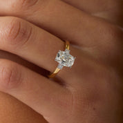 GIA 1.52 carat old mine cut diamond 18k gold engagement ring