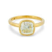 GIA 2.02 carat old mine cut diamond 18k yellow gold engagement ring