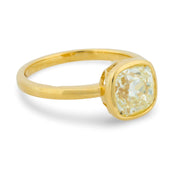 GIA 2.02 carat old mine cut diamond 18k yellow gold engagement ring