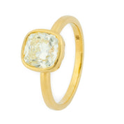 GIA 2.02 carat old mine cut diamond 18k yellow gold engagement ring