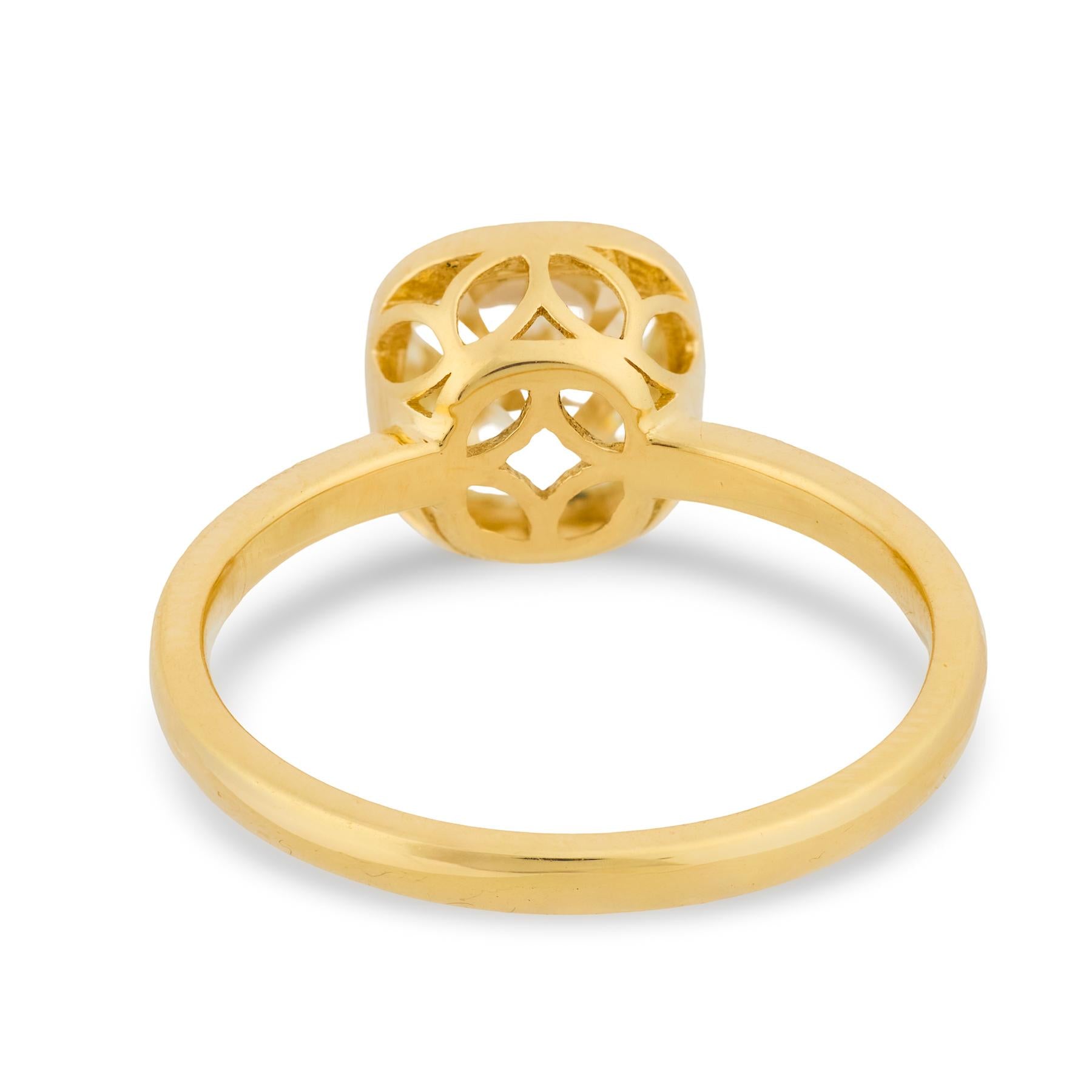 GIA 2.02 carat old mine cut diamond 18k yellow gold engagement ring