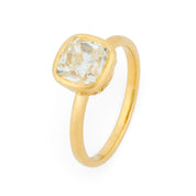 GIA 2.02 carat old mine cut diamond 18k yellow gold engagement ring