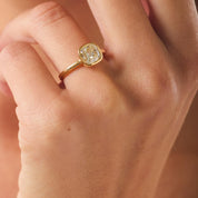 GIA 2.02 carat old mine cut diamond 18k yellow gold engagement ring