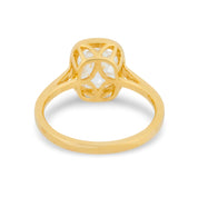 GIA 2.00 carat old mine cut diamond 18k yellow gold engagement ring