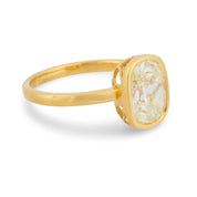 GIA 2.01 carat old mine cut diamond 18k yellow gold engagement ring