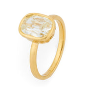 GIA 2.01 carat old mine cut diamond 18k yellow gold engagement ring