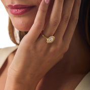 GIA 2.06 carat old mine cut diamond 18k yellow gold engagement ring