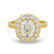 GIA 2.06 carat old mine cut diamond 18k yellow gold engagement ring