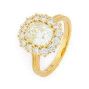 GIA 2.01 carat old mine cut diamond 18k yellow gold engagement ring