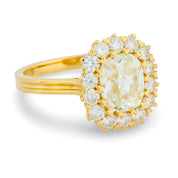 GIA 2.01 carat old mine cut diamond 18k yellow gold engagement ring