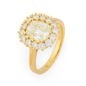 GIA 2.01 carat old mine cut diamond 18k yellow gold engagement ring