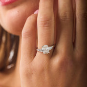 GIA 1.52 carat old mine cut diamond 18k white gold engagement ring