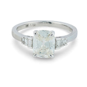 GIA 1.52 carat old mine cut diamond 18k white gold engagement ring