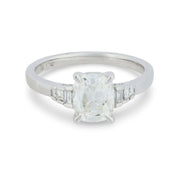 GIA 1.51 carat old mine cut diamond 18k white gold engagement ring