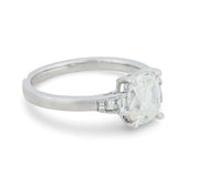 GIA 1.51 carat old mine cut diamond 18k white gold engagement ring