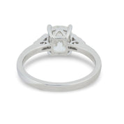 GIA 1.51 carat old mine cut diamond 18k white gold engagement ring