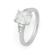 GIA 1.52 carat old mine cut diamond 18k white gold engagement ring