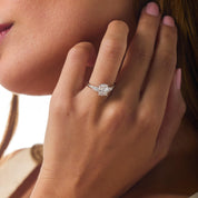 GIA 1.52 carat old mine cut diamond 18k white gold engagement ring