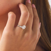 GIA 1.52 carat old mine cut diamond 18k white gold engagement ring