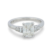 GIA 1.52 carat old mine cut diamond 18k white gold engagement ring
