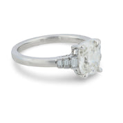 GIA 1.52 carat old mine cut diamond 18k white gold engagement ring