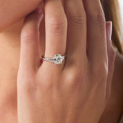 GIA 1.51 carat old mine cut diamond 18k white gold engagement ring