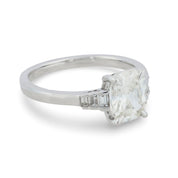 GIA 1.51 carat old mine cut diamond 18k white gold engagement ring