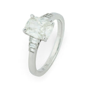 GIA 1.50 carat old mine cut diamond 18k white gold engagement ring