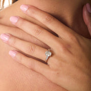 GIA 1.50 carat old mine cut diamond 18k white gold engagement ring