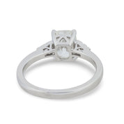 GIA 1.50 carat old mine cut diamond 18k white gold engagement ring