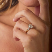 GIA 1.67 carat old mine cut diamond 18k gold engagement ring