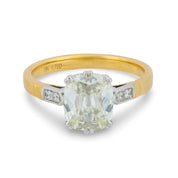 GIA 1.67 carat old mine cut diamond 18k gold engagement ring