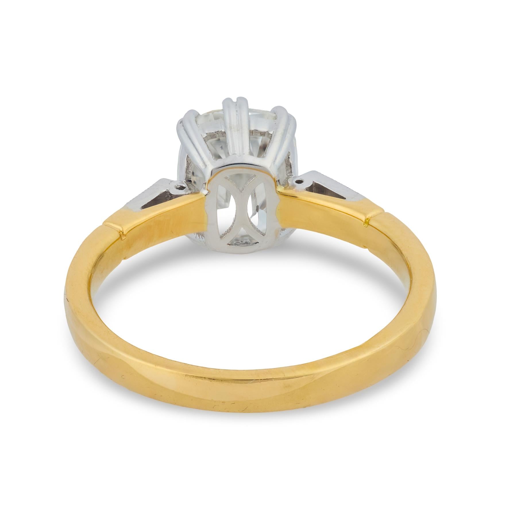 GIA 2.01 carat old mine cut diamond 18k gold engagement ring