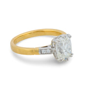 GIA 2.01 carat old mine cut diamond 18k gold engagement ring