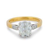 GIA 2.01 carat old mine cut diamond 18k gold engagement ring