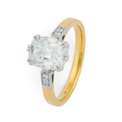 GIA 2.01 carat old mine cut diamond 18k gold engagement ring