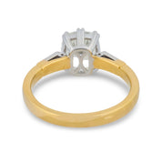 GIA 1.52 carat old mine cut diamond 18k gold engagement ring