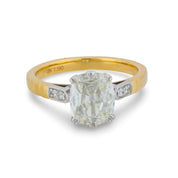 GIA 1.52 carat old mine cut diamond 18k gold engagement ring